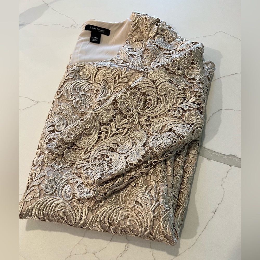 White House Black Market Ivory Lace Dress